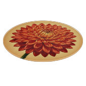 Levendige rode oranje chrysanthemum bloem botanisc snijplank (Hoek)