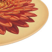 Levendige rode oranje chrysanthemum bloem botanisc snijplank (Hoek)