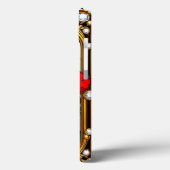 Levendige rode orchideeën in een ornamentale goude Case-Mate iPhone case (Achterkant / Links)