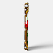 Levendige rode orchideeën in een ornamentale goude Case-Mate iPhone case (Achterkant / Rechts)