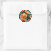 Levendige rode papaver bloem ronde sticker (Tas)