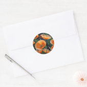 Levendige rode papaver bloem ronde sticker (Envelop)