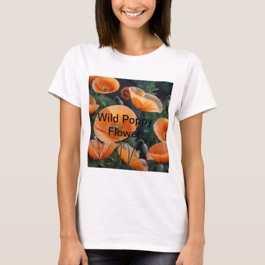 Levendige rode papaver bloem t-shirt (Voorkant)
