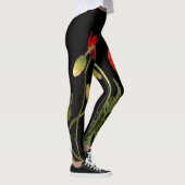 Levendige rode papavers op zwarte Leggings (Rechts)