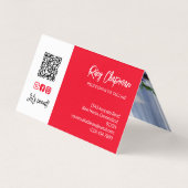 Levendige rode QR-code Foto sociale media pictogra Visitekaartje (Achterkant)