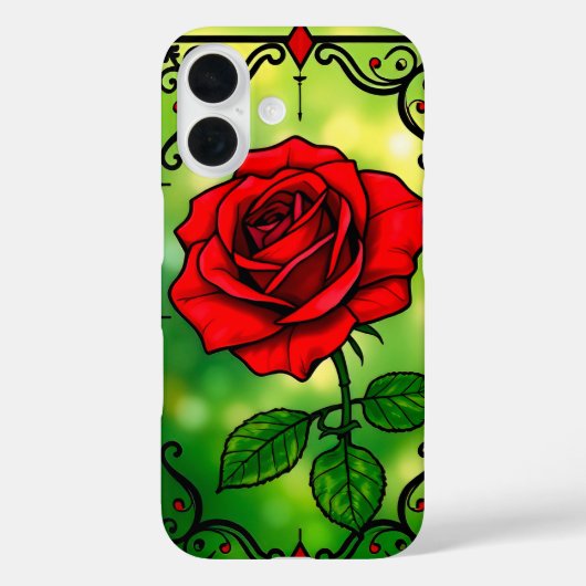 Levendige rode roos Case-Mate iPhone case (Achterkant)
