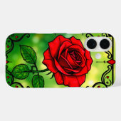 Levendige rode roos Case-Mate iPhone case (Achterkant (horizontaal))