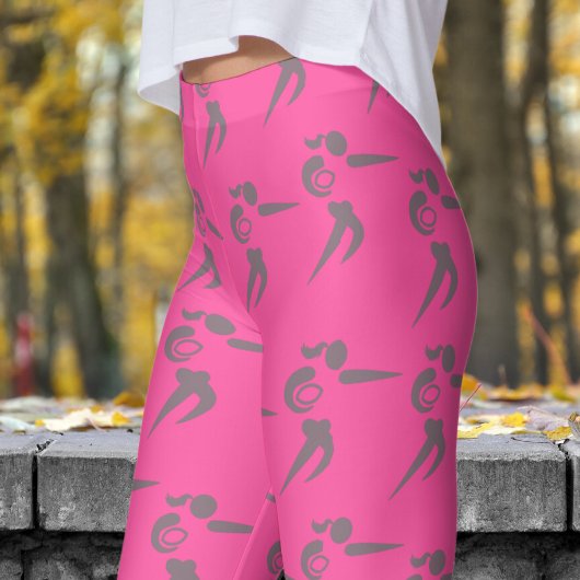 Levendige Rode Roos Vrouwen Rugby Patroon Leggings
