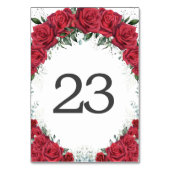 Levendige rode rozen zilveren quinceanera verjaard kaart (Voorkant)