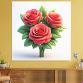 Levendige rode rozenboeket canvas afdruk (Insitu (Woonkamer))