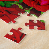 Levendige rode rozentuin bloemige aangepaste foto legpuzzel (Zijkant)