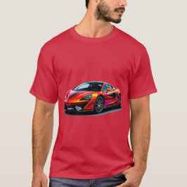 Levendige rode sportwagen illustratie t-shirt