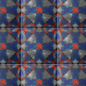 Levendige rode Starburst met rustgevende blauwe ac Tegeltje