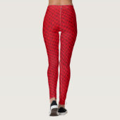 Levendige rode stof textuur leggings (Achterkant)