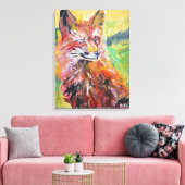Levendige Rode Vos Expressionist Canvas Afdruk (Insitu (Woonkamer))
