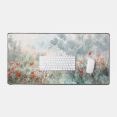 Levendige rode wilde bloemen bureaumat (Keyboard & Muis)