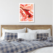 Levendige Rood en Goud Abstracte Kunst Canvas Afdruk (Insitu (Slaapkamer))