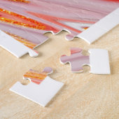 Levendige Rood en Goud Abstracte Kunst Legpuzzel (Zijkant)