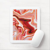 Levendige Rood en Goud Abstracte Kunst Muismat (Met muis)