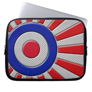 Levendige Roundel Sunburst Design Carbon Fibre Sty Laptop Sleeve