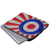 Levendige Roundel Sunburst Design Carbon Fibre Sty Laptop Sleeve (Voorkant onderkant)