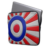 Levendige Roundel Sunburst Design Carbon Fibre Sty Laptop Sleeve (Voorkant Links)