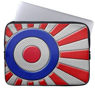 Levendige Roundel Sunburst Design Carbon Fibre Sty Laptop Sleeve