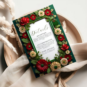 Levendige Royal Green Bouquet Details Kaart behuiz