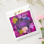 Levendige roze Abstracte bloemen Bedankzakje (Gezegeld)