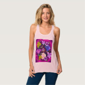 Levendige roze Abstracte bloemige roze racerback t Tanktop (Volledige Voorkant)