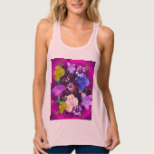 Levendige roze Abstracte bloemige roze racerback t Tanktop (Voorkant)