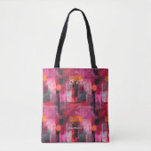 Levendige roze Abstracte gepersonaliseerde Canvas Tote Bag (Voorkant)