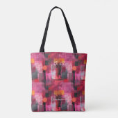 Levendige roze Abstracte gepersonaliseerde Canvas Tote Bag (Achterkant)