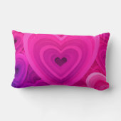 Levendige Roze Abstracte Hart Kussen – Modern (Achterkant)