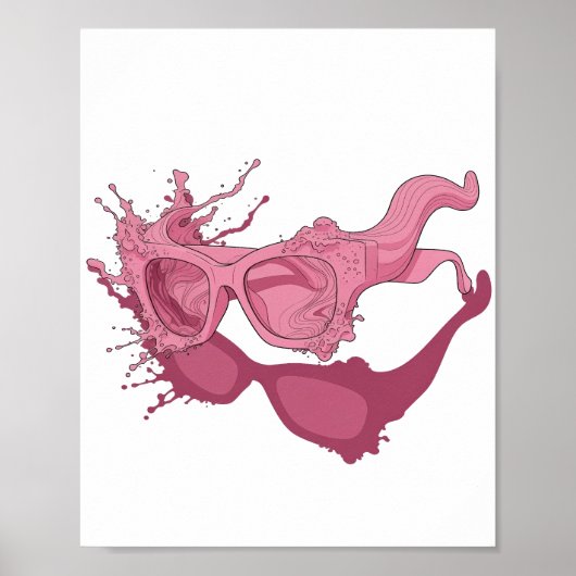 Levendige Roze ABSTRACTE KUNST Abstract ontwerp Poster (Voorkant)