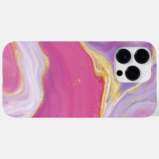 Levendige Roze Alcohol Inkt en Glitter Telefoon Ca Case-Mate iPhone Case (Achterkant (horizontaal))