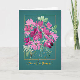 Levendige Roze Aquarel Bloemige Bedankkaart Kaart