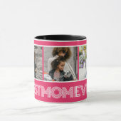 Levendige roze beste mam ooit 3 fotocollage op maa mok (Midden)