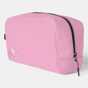 Levendige Roze Bijentas met Honeycomb Design Toilettasje