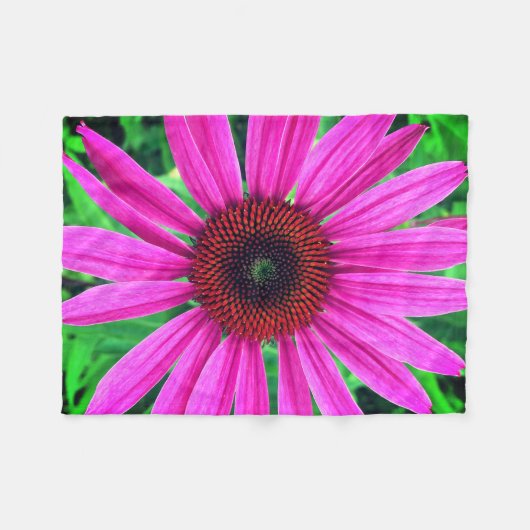 Levendige Roze Bloem Fleece Deken (Voorkant (Horizontaal))