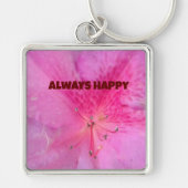 Levendige roze bloem Premium Square Sleutelhanger (Voorkant)