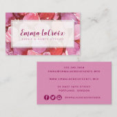 Levendige Roze Bloemen Professional Visitekaartje (Voorkant / Achterkant)