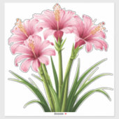 Levendige Roze Bloemen Sticker (Vel)