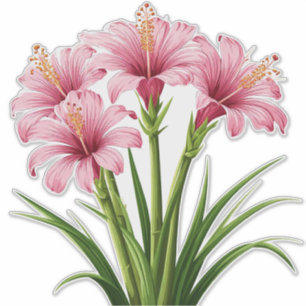 Levendige Roze Bloemen Sticker