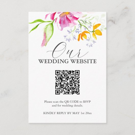 Levendige roze bloemenbruiloft behuizing Kaarten (Voorkant)