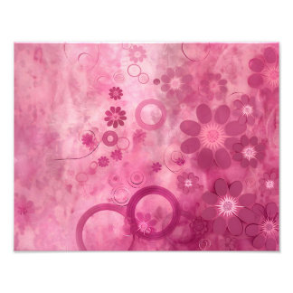 Levendige roze bloemenkunst print - Abstracte bloe Foto Afdruk