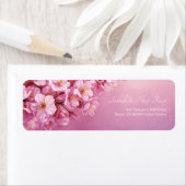Levendige Roze Bloesem Getextureerde Roos Botanisc Etiket (Insitu)