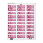 Levendige Roze Bloesem Getextureerde Roos Botanisc Etiket (Full Sheet)