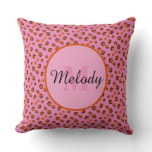 levendige roze cheetah Animal Print Monogram