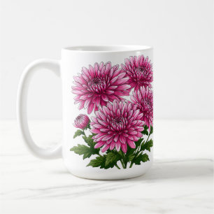 Levendige Roze Chrysanten in Bloei Koffiemok